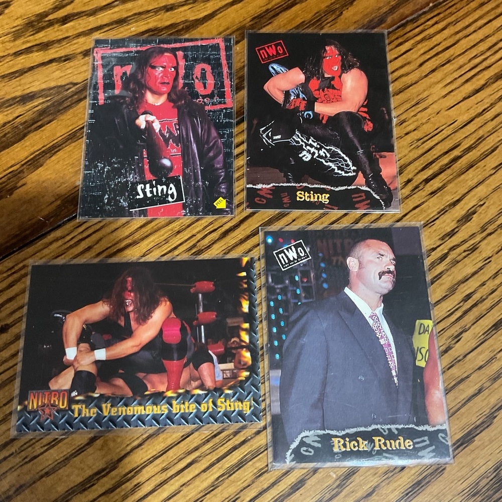 WCWnWo NITRO nWo 4 wrestling collectors cards 3 STING 1 RICK RUDE